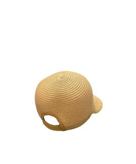 Gorra Efecto Rafia Trenzada Camel para Mujer